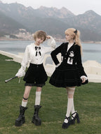 Erosion Heart F-Type - Ouji Lolita Suit Black Velvet Shorts and Skirt - image 4
