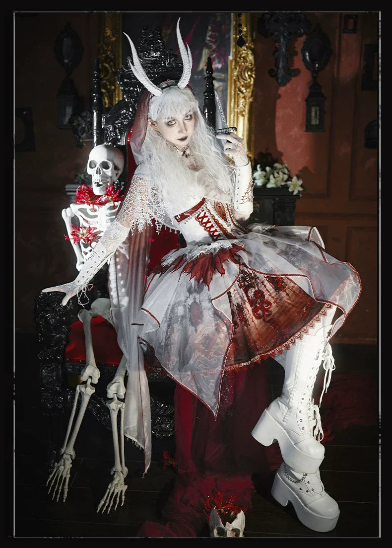 Bone Dragon - Gothic Lolita Corset JSK Dress Set with Embroidery - image 37