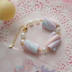 Sweet Lolita Accessories Simulated Cotton Candy Clay Bracelet Necklace - image 1