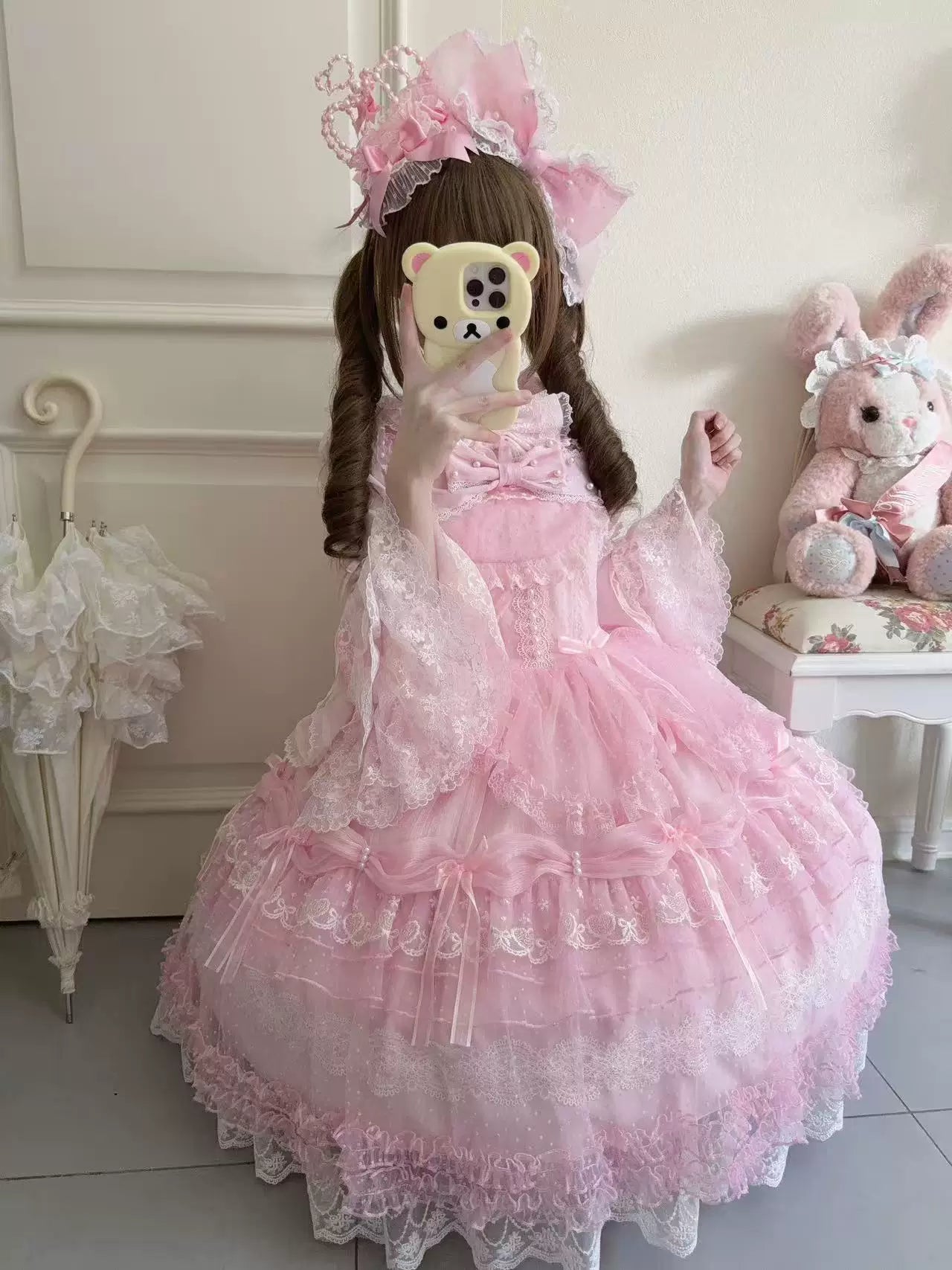 Sugar Knot - Sweet Lolita Chiffon JSK, Tiered Skirt, Doll-Like - image 6