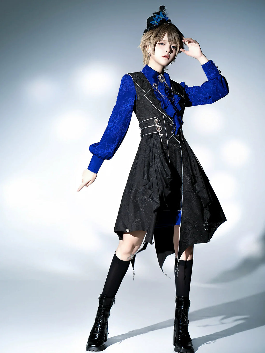 Knight's Code - Jacquard Ouji Fashion Vest Set, Detachable Jabot - image 9