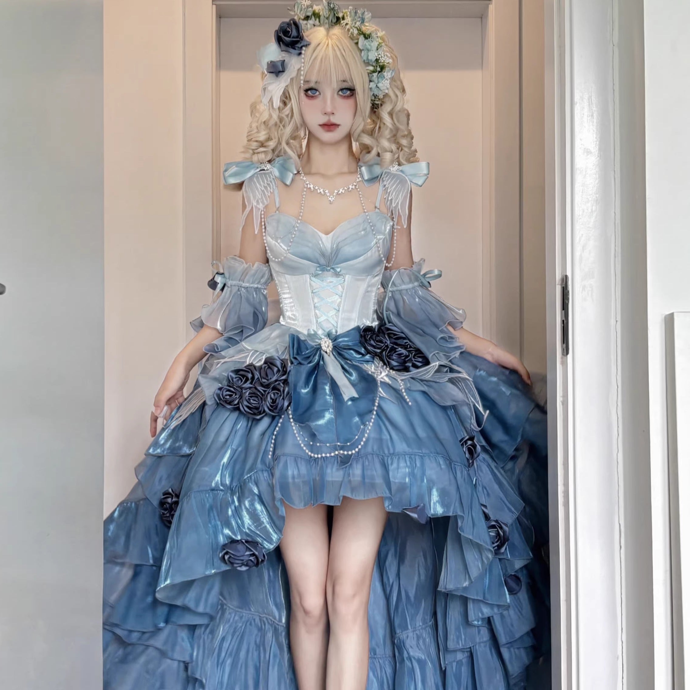 Swan Wonderland - Fairy Lolita JSK with High-Low Hem - image 26