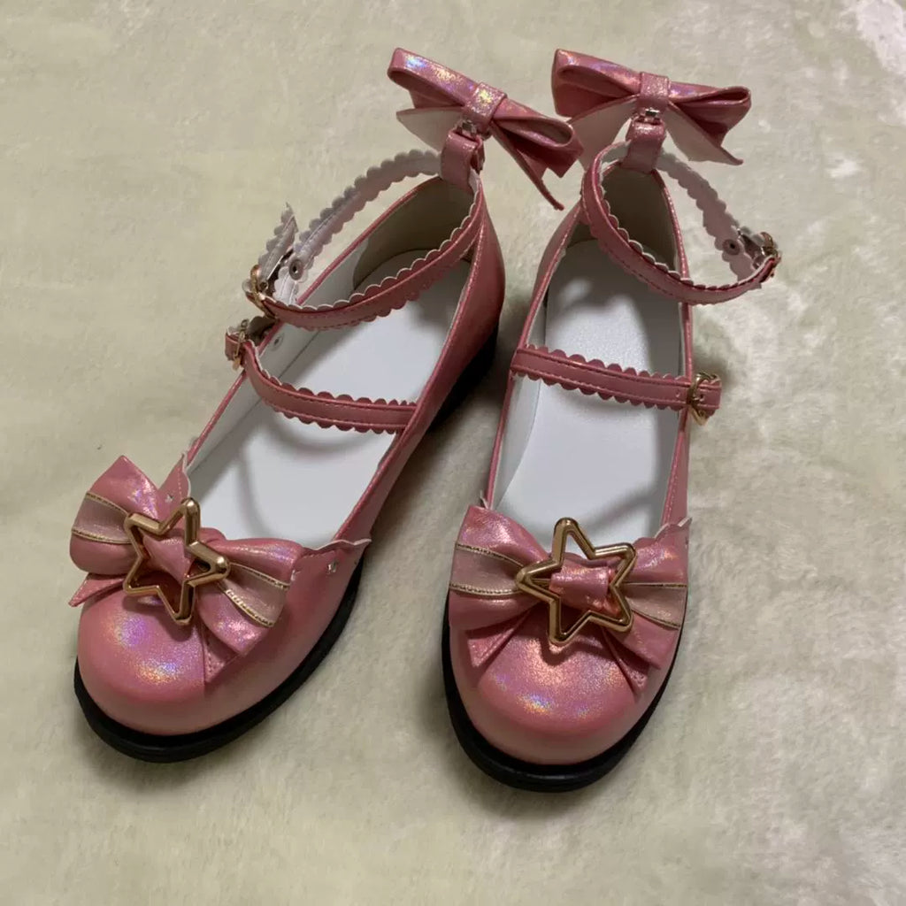 Dreamy Starry - Sweet Lolita Shoes Low Heel Bow Shoes - image 22