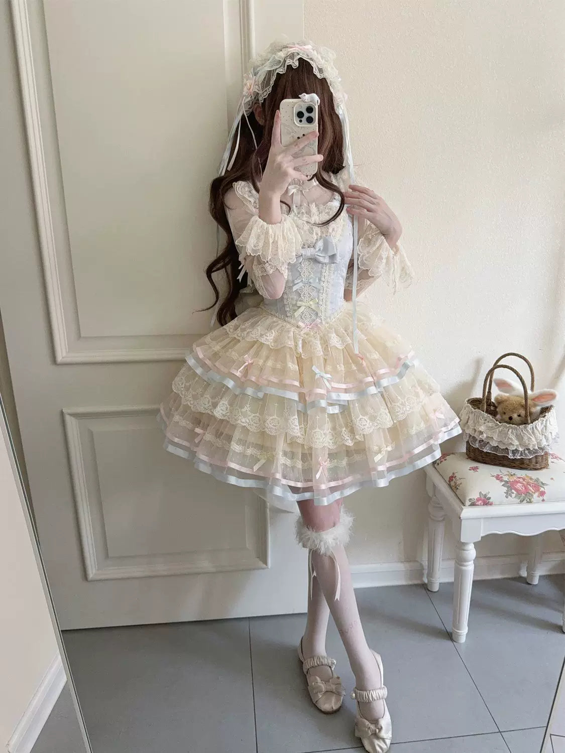 Butterfly Ballet - Sweet Lolita JSK Dress, Layered Tulle Hem - image 15