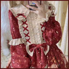 Sweet Bear Gift House - Sweet Lolita Suit Christmas Lolita OP and Cape - image 8