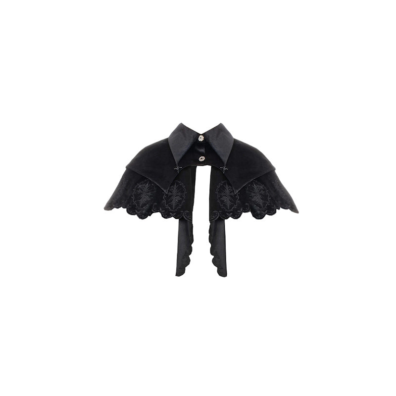 Pilgrim - Black Gothic Lolita Cape, Detachable 2-Piece - image 26