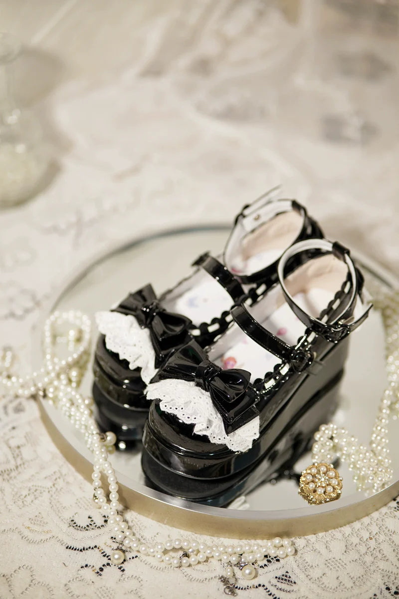 Milky Puff - Sweet Lolita Heels Shoes, Round Toe With Petite Wedge - image 40