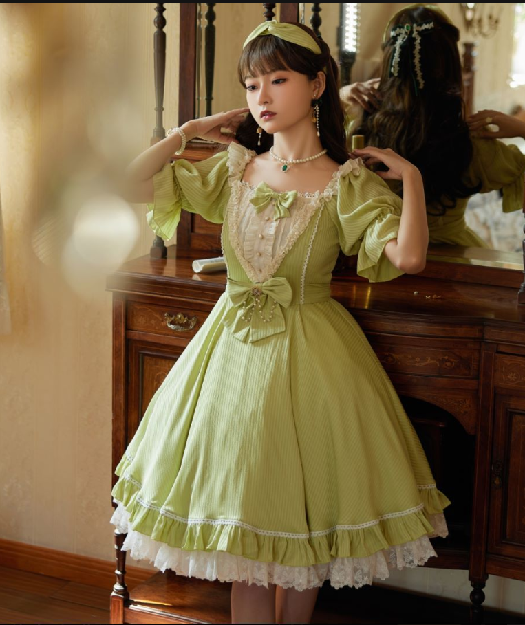 Midsummer Star - Silver Foil Printing Lolita OP Dress - image 3