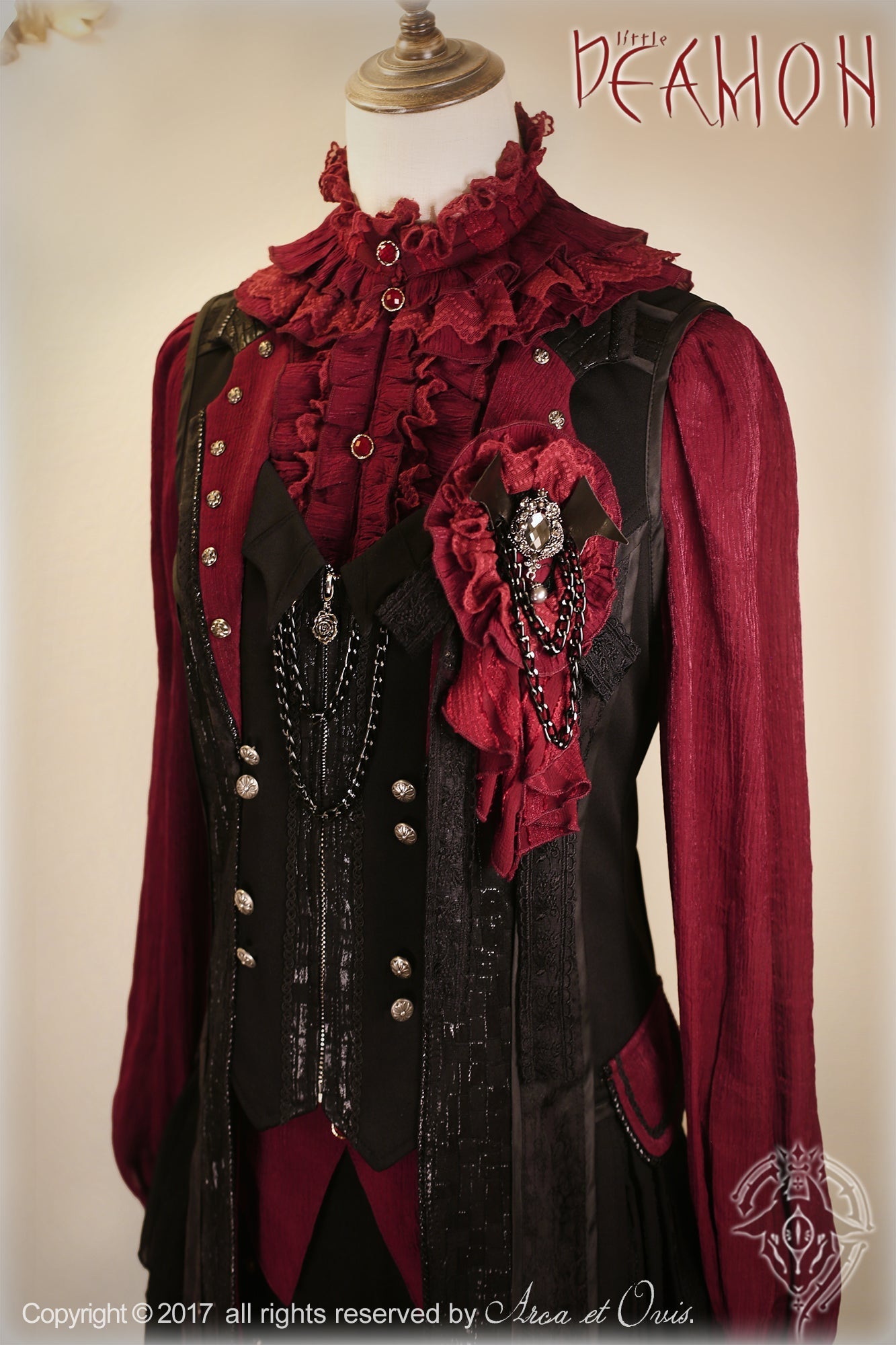 Little Devil - Ouji Lolita Long Sleeve Shirt, Ruffled Lace Collection - image 5