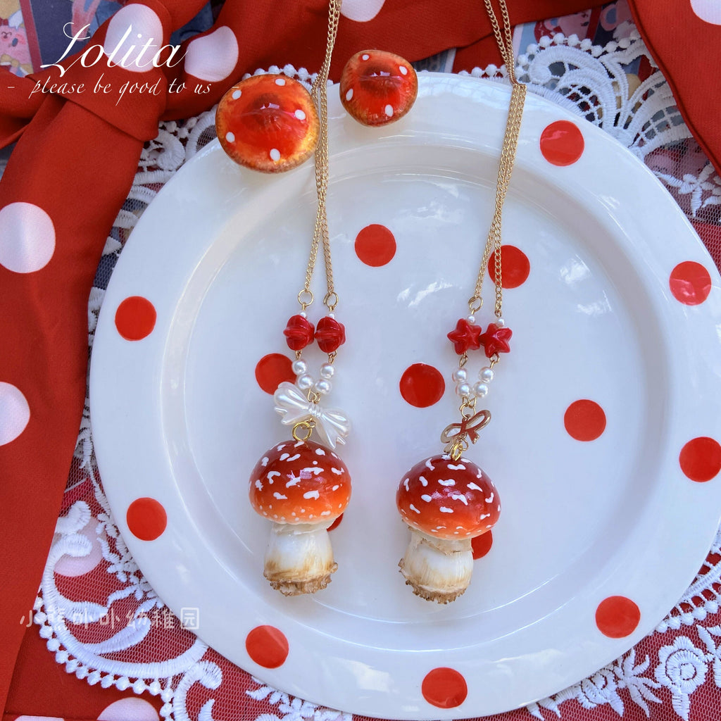 Handcraft Kawaii Lolita Mushroom Necklace - image 23