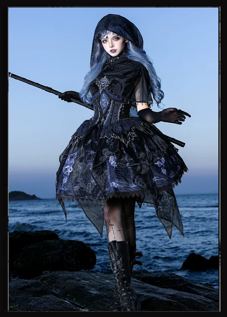 Bone Dragon - Gothic Lolita Corset JSK Dress Set with Embroidery - image 24