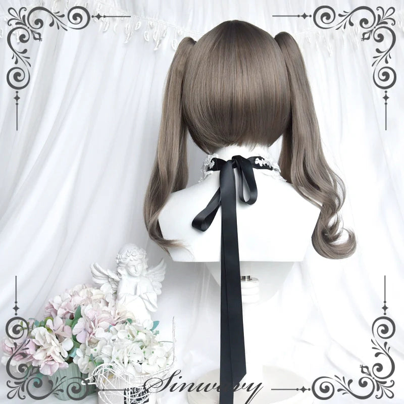Light Gothic Lolita Wig, Green-Toned Ash Grey - image 7