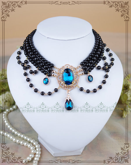 Lolita Pearl Necklace, Gemstone Pendant and Matching Ring Collection - image 18