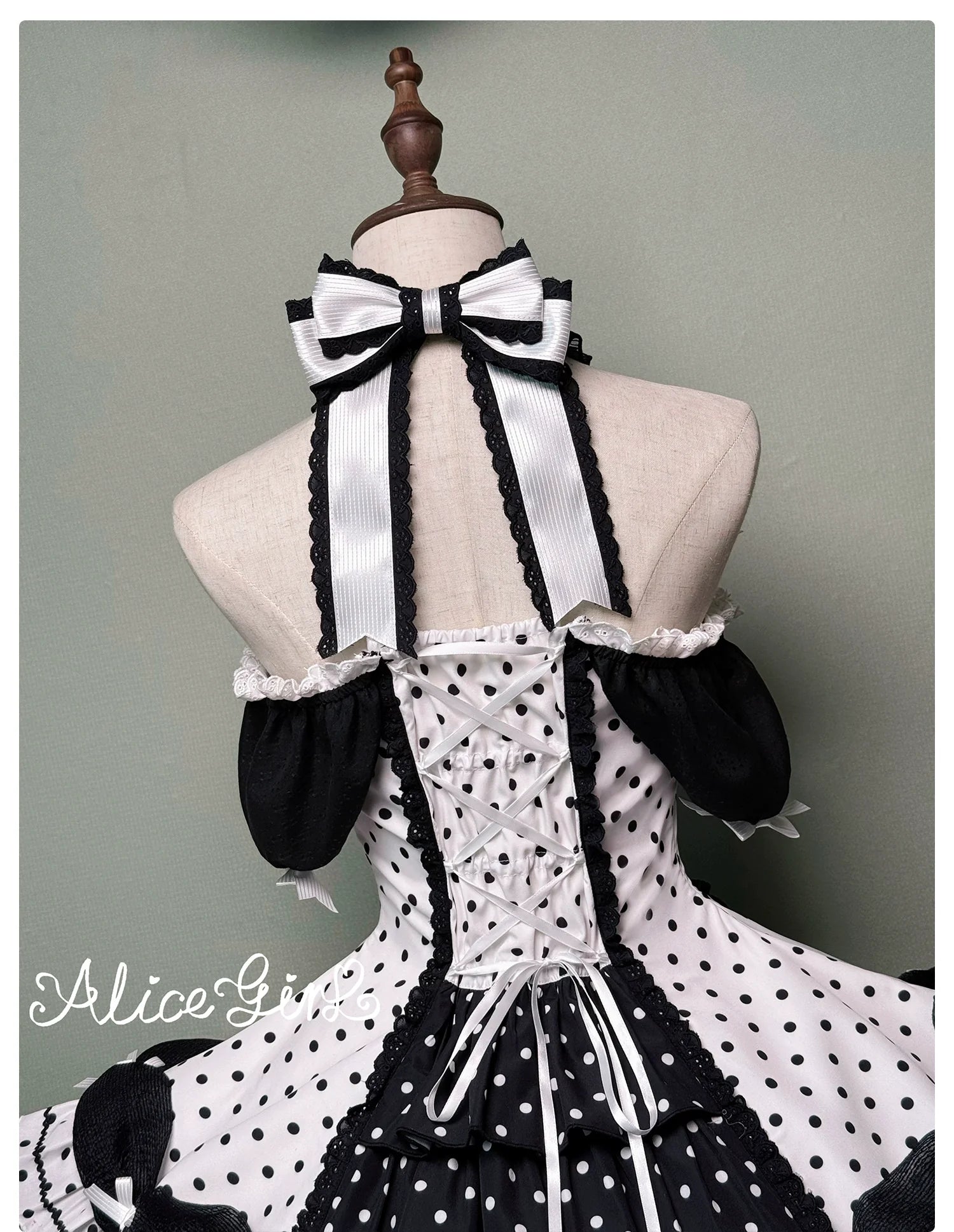 Old School Lolita Halter Neck OP Dress, Polka Dot Accent - image 64