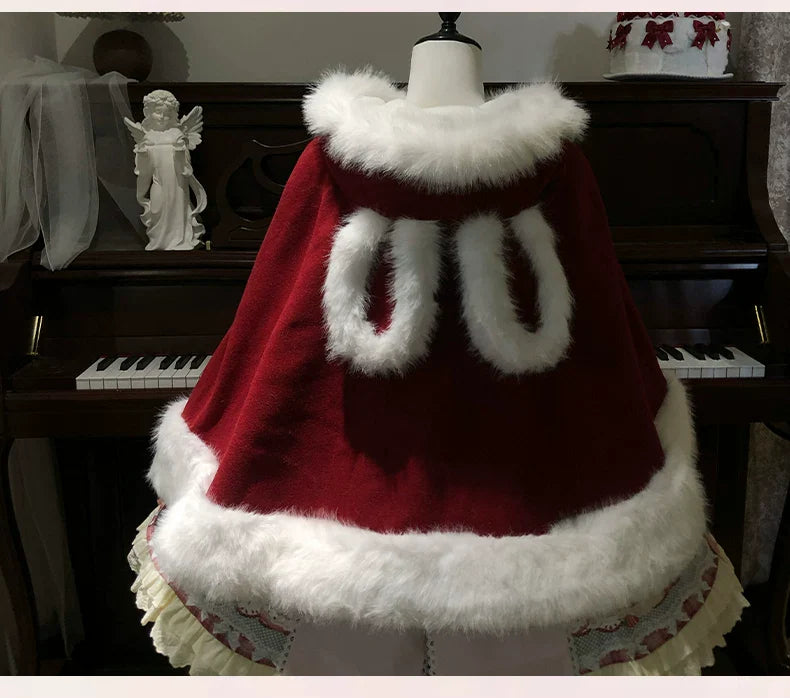 Sweet Lolita Cape, Bunny Ear Hood & Bows - image 5