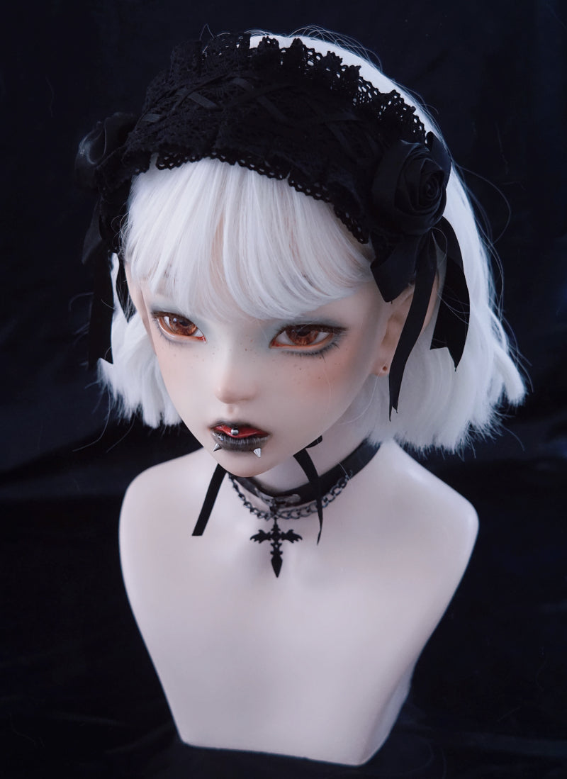 Gothic Handmade Black Rose Hairband - image 3