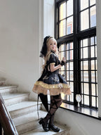 Glitter Oath - Military Lolita OP Dress with Detachable Split Tail Cloak - image 18