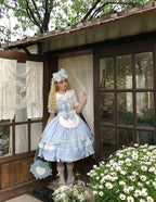 Vintage Petal Rabbit - Cotton Old School Lolita JSK Dress, Petal-Shaped Hem - image 21