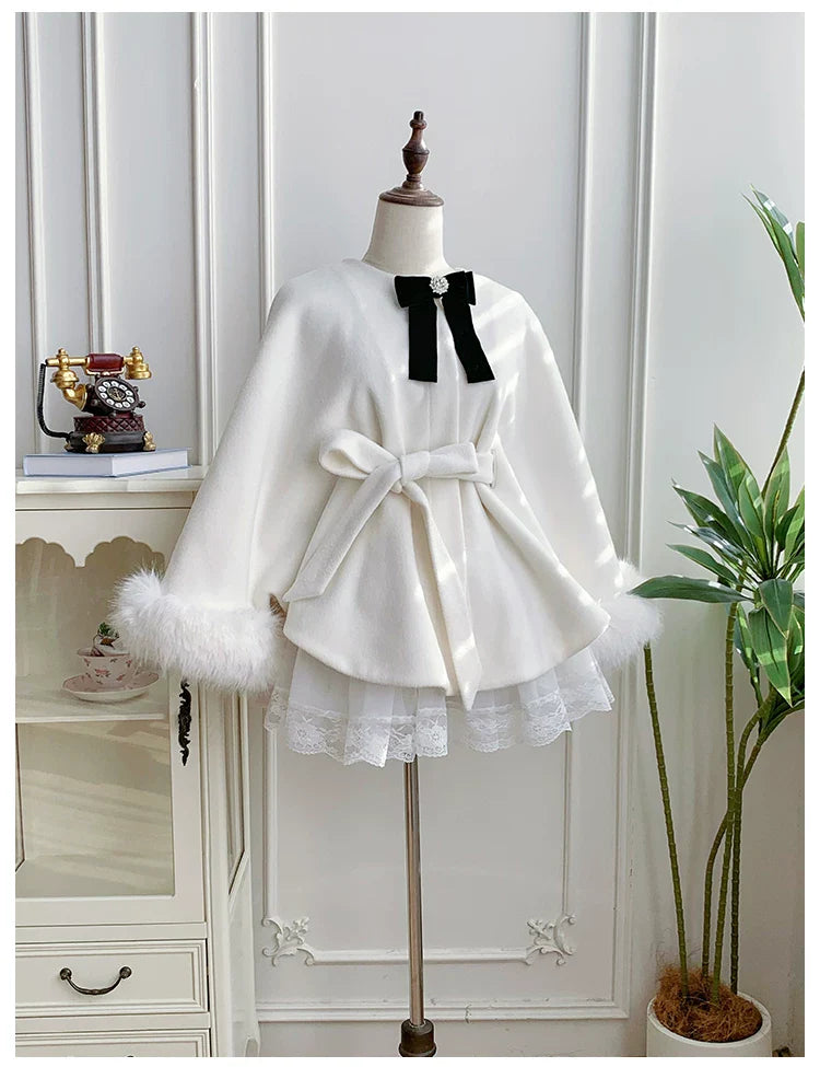 Winter Island Memory - Elegant Lolita Winter Coat & OP Dress Set - image 26