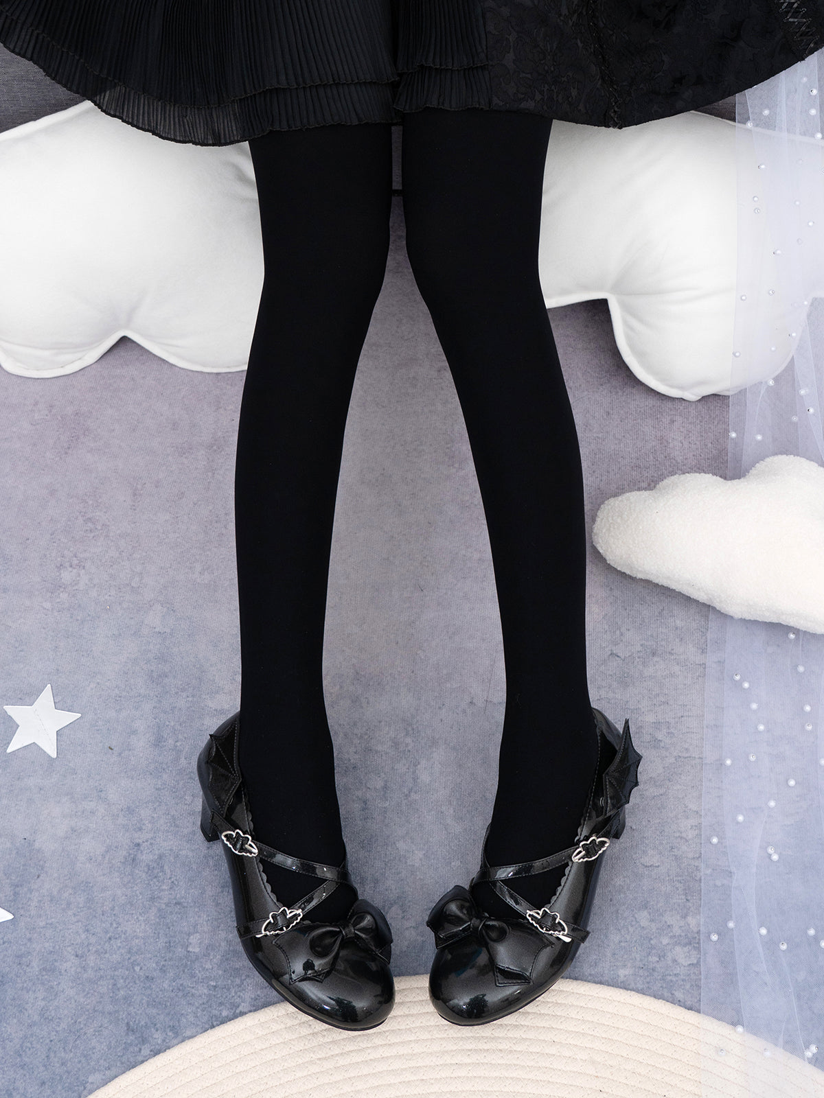 120D Daily Lolita Velvet Spring Leggings, Solid Color - image 2