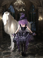 Purple Butterfly on Moonlight Night Gothic Lolita Corset Dress Set - image 8