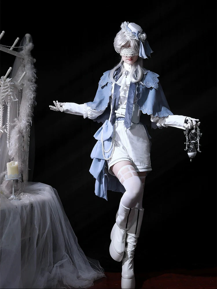 Crumbling Skeleton - Ouji Lolita Fishbone Embroideried Vest & Pants Suits - image 26