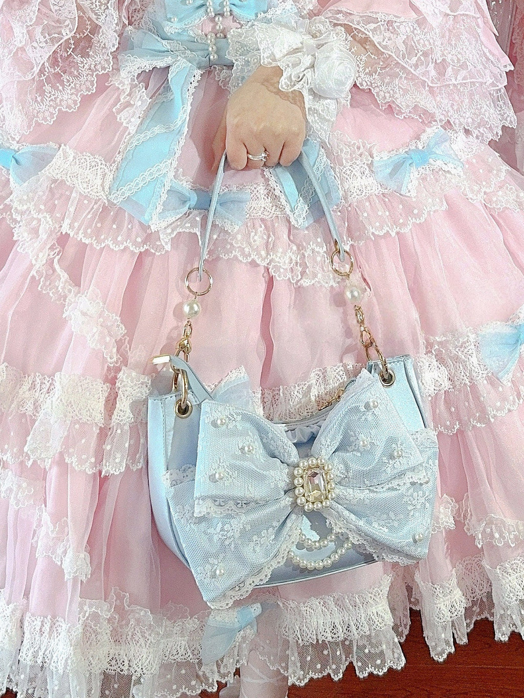 Lace Love - Satin Bow Lolita Shoulder Bag - image 4