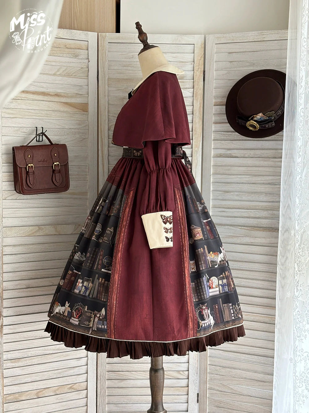 German Bookshelf - Classic Lolita OP Dress & Detachble Cape - image 26