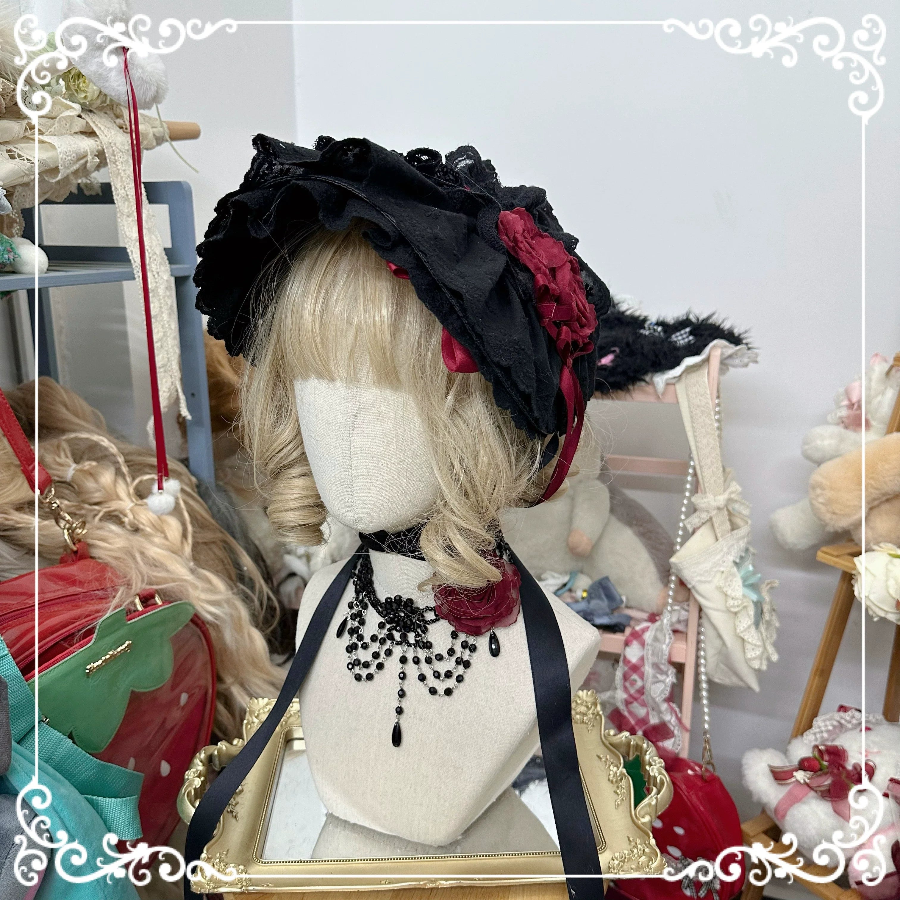 Gothic Lolita Bonnet Pure Cotton Hat Collection - image 7
