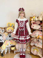 Plaid Petal Bunny - Old School Lolita Plaid OP Dress, Petal-shaped Hem - image 17