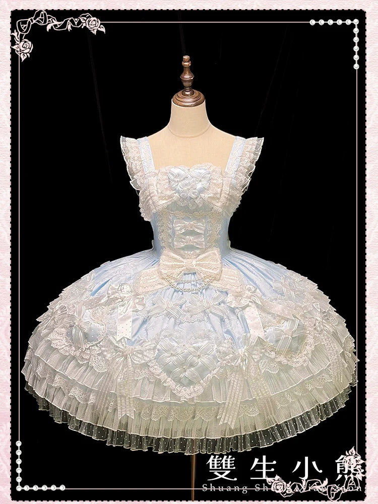 Heart of Love - Sweet Lolita Wedding JSK, Bow Details - image 86