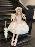 Sakura Blossom Dream - Dreamy Sweet Lolita JSK Dress, Abundant Lace & Bows - image 7