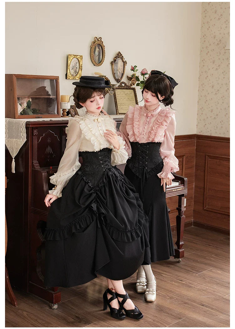 Blake - Boning Gothic Lolita Mermaid Skirt, Lifted-hem SK and Accessories - image 11