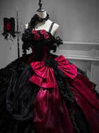 Gothic Lolita Wedding Corset JSK Dress, Lift-Up Hem - image 4