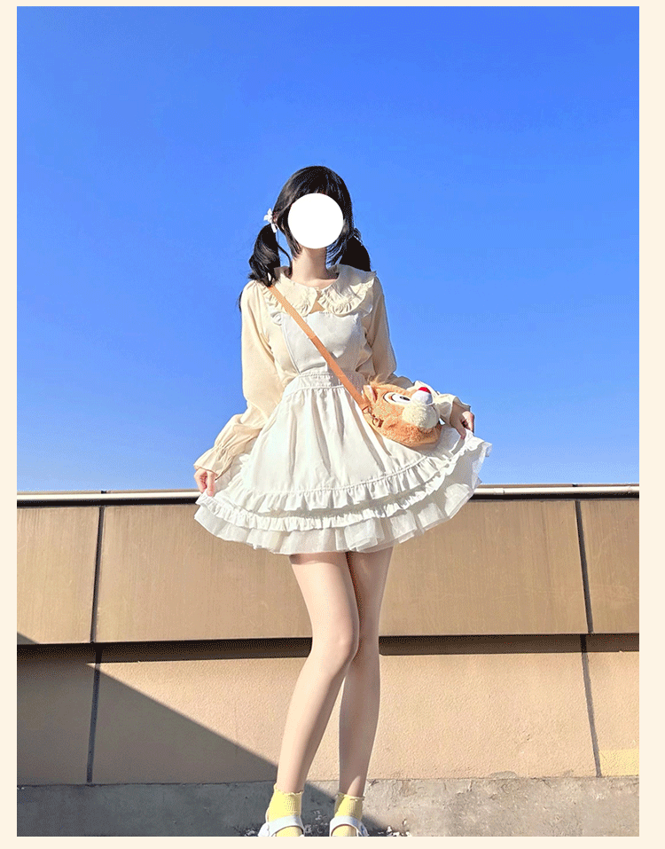 Plus Size Lolita Shirt Long Sleeve Doll Collar Blouse - image 8
