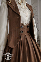 Rose Doll - Elegant Lolita Striped Fishbone Skirt - image 91