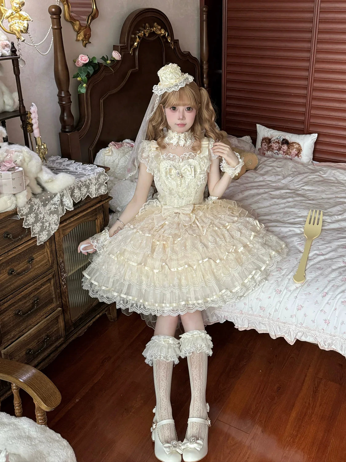 Feather's Ballad Wedding Lolita Tiered JSK Dress - image 9