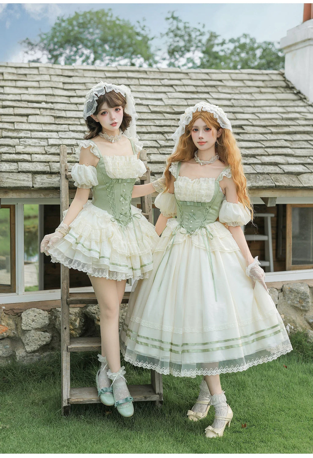 Unfailing - Classic Lolita Bow Jacquard Corset JSK Dress - image 22