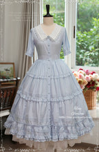 Lacey 2.0 - Classic Lolita OP Lace Collar Open Front Dress - image 2