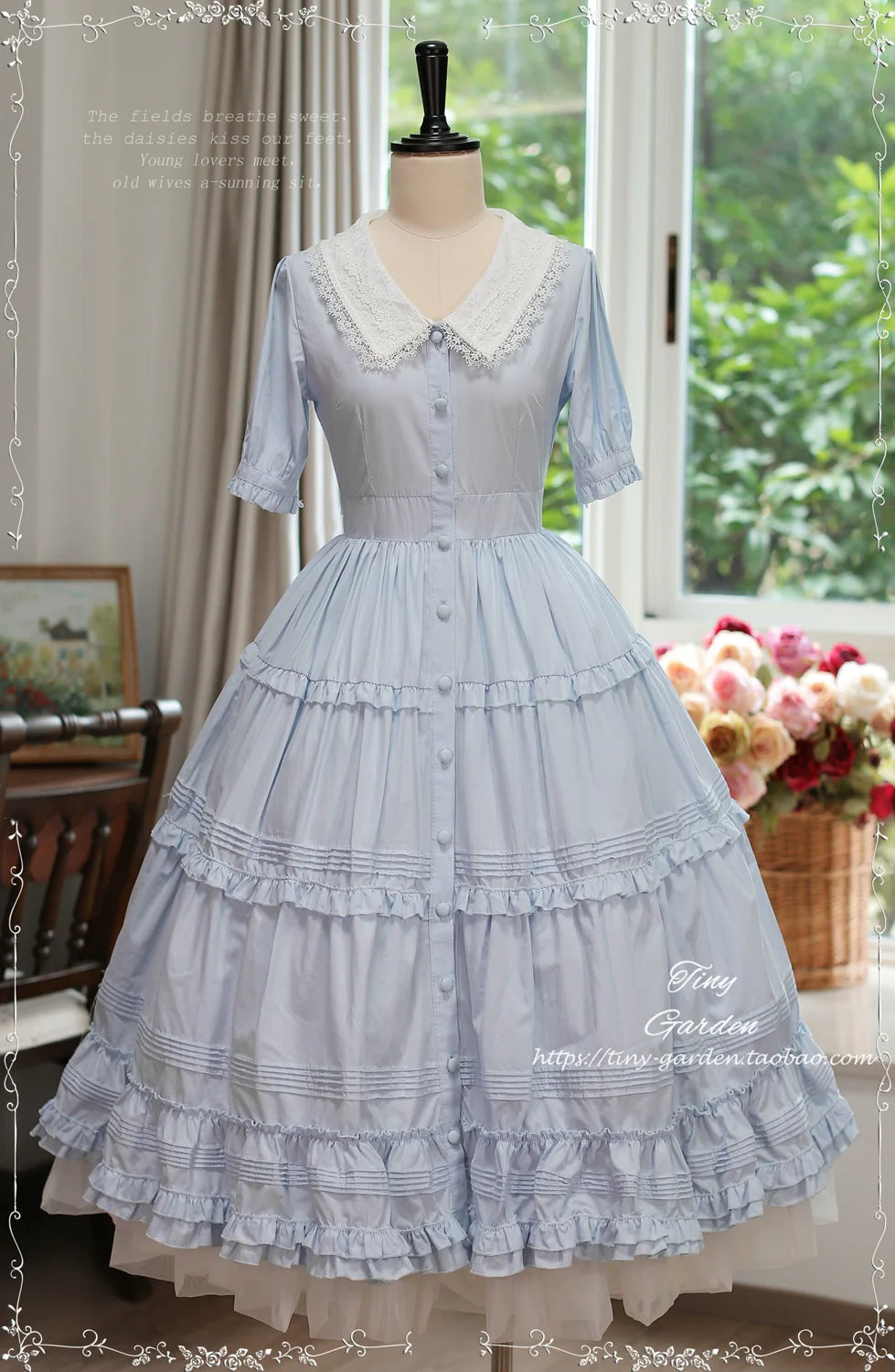 Lacey 2.0 - Classic Lolita OP Lace Collar Open Front Dress - image 2