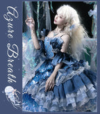 Blue Breath Jellyfish - Classic Lolita JSK Dress, Side Zipper - image 19