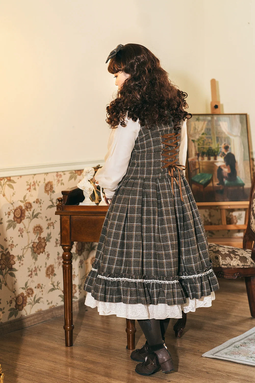 Rose - Elegant Lolita Fishbone Grid Skirt Customized - image 41