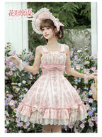 Whispers of Blossoms & Candlelight - Sweet Lolita Floral Printed JSK Dress with Bows and Accessories - image 19