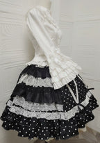 Japanese Old School Lolita Polka Dot Skirt - image 8