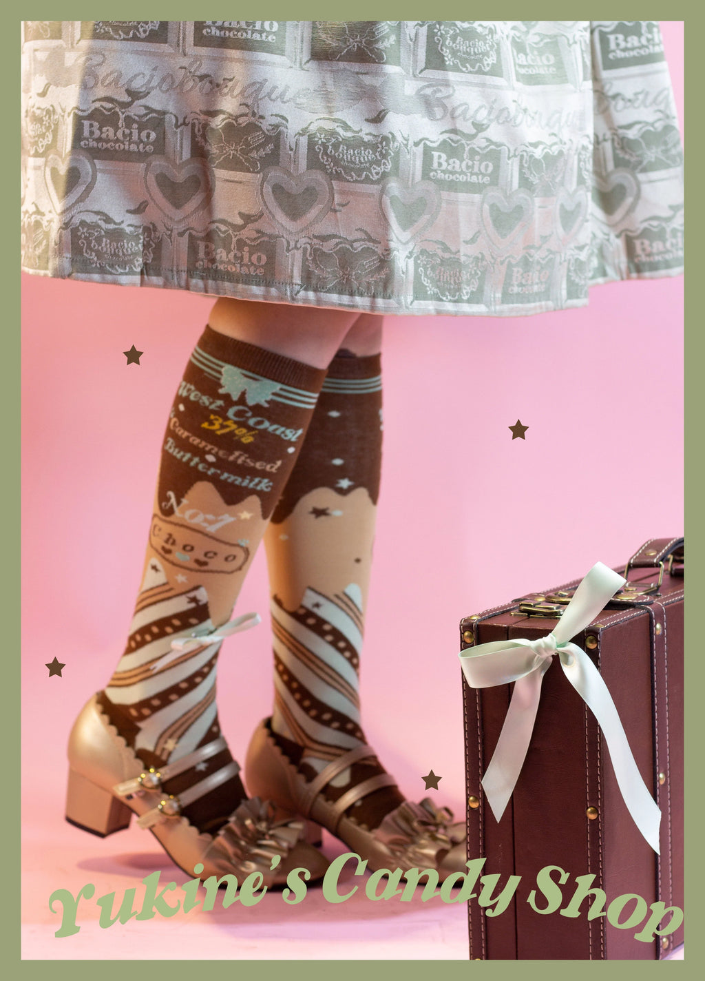 Kawaii Lolita Chocolate Color Cotton Socks - image 48