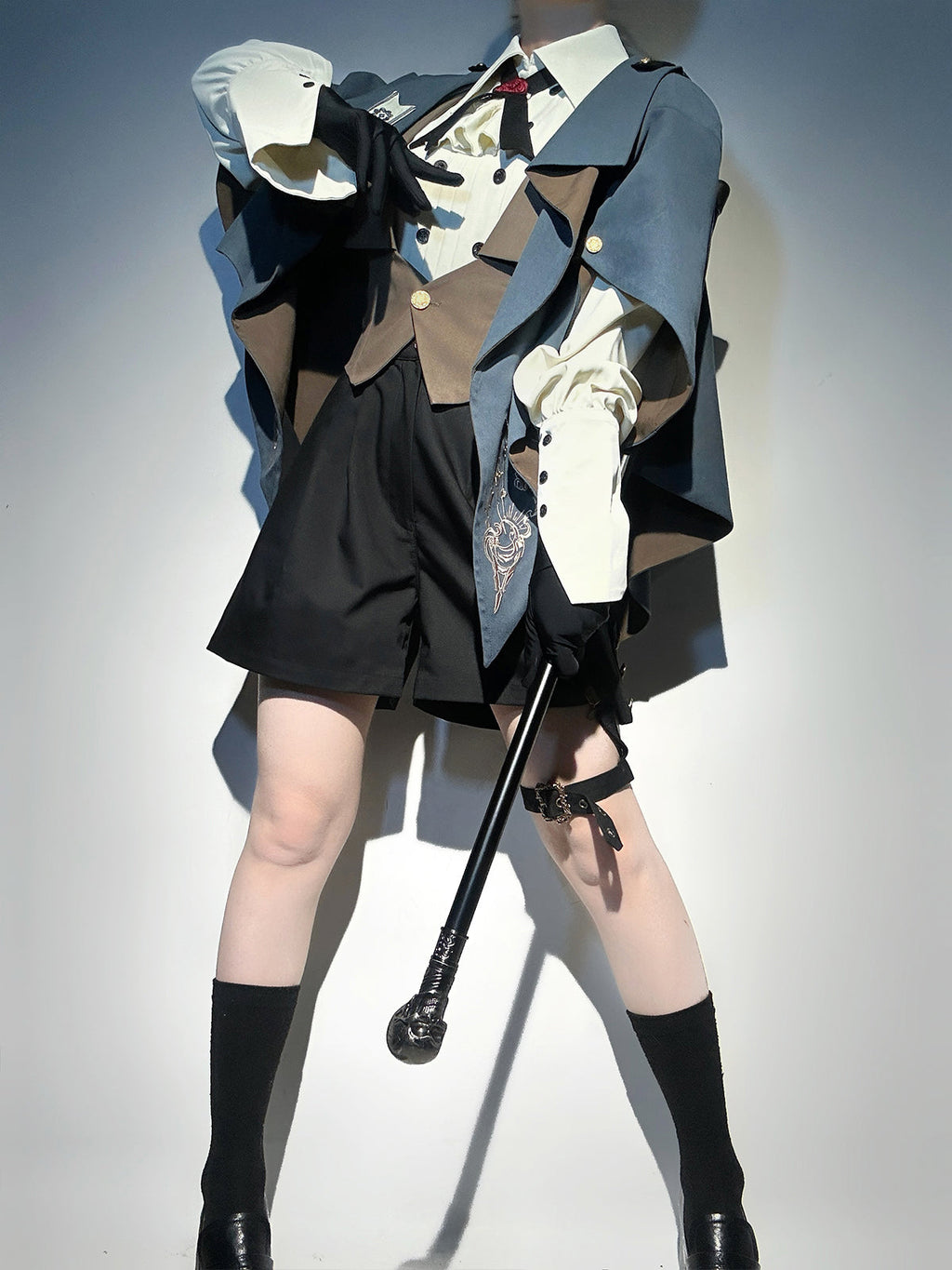 Narrative Poem - Ouji Lolita Shorts Suit with Shirt Cape and Vest - image 11