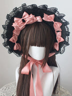 Gothic Lolita Handmade Bonnet with Bows and Beads - image 19