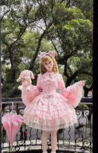 Sugar Girl Love Overture Sweet Lolita Tiered Ruffle JSK and Accessories - image 1