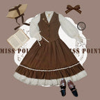 Rose Doll - Elegant Lolita Striped Fishbone Skirt - image 100