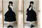 Cotton Gothic Lolita Long JSK, Drawn-up Hem - image 70